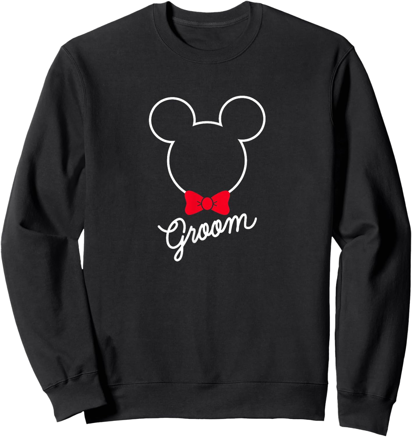 Disney Mickey Mouse Bowtie Groom Wedding Small Sweatshirt - Sweatshirt | Black