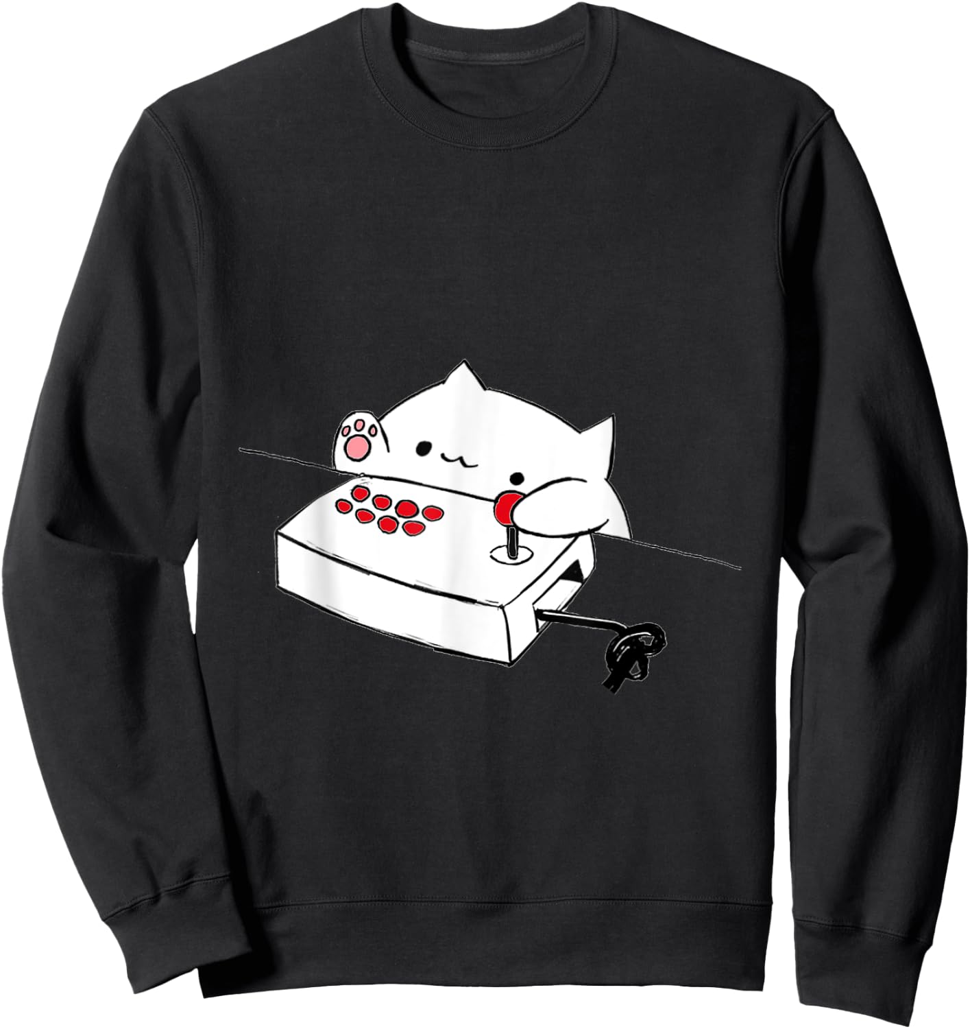 Funny Bongo Cat Funny Cute Gamer Meme Cat Men Women Kids Sweatshirt - Sweatshirt | Black