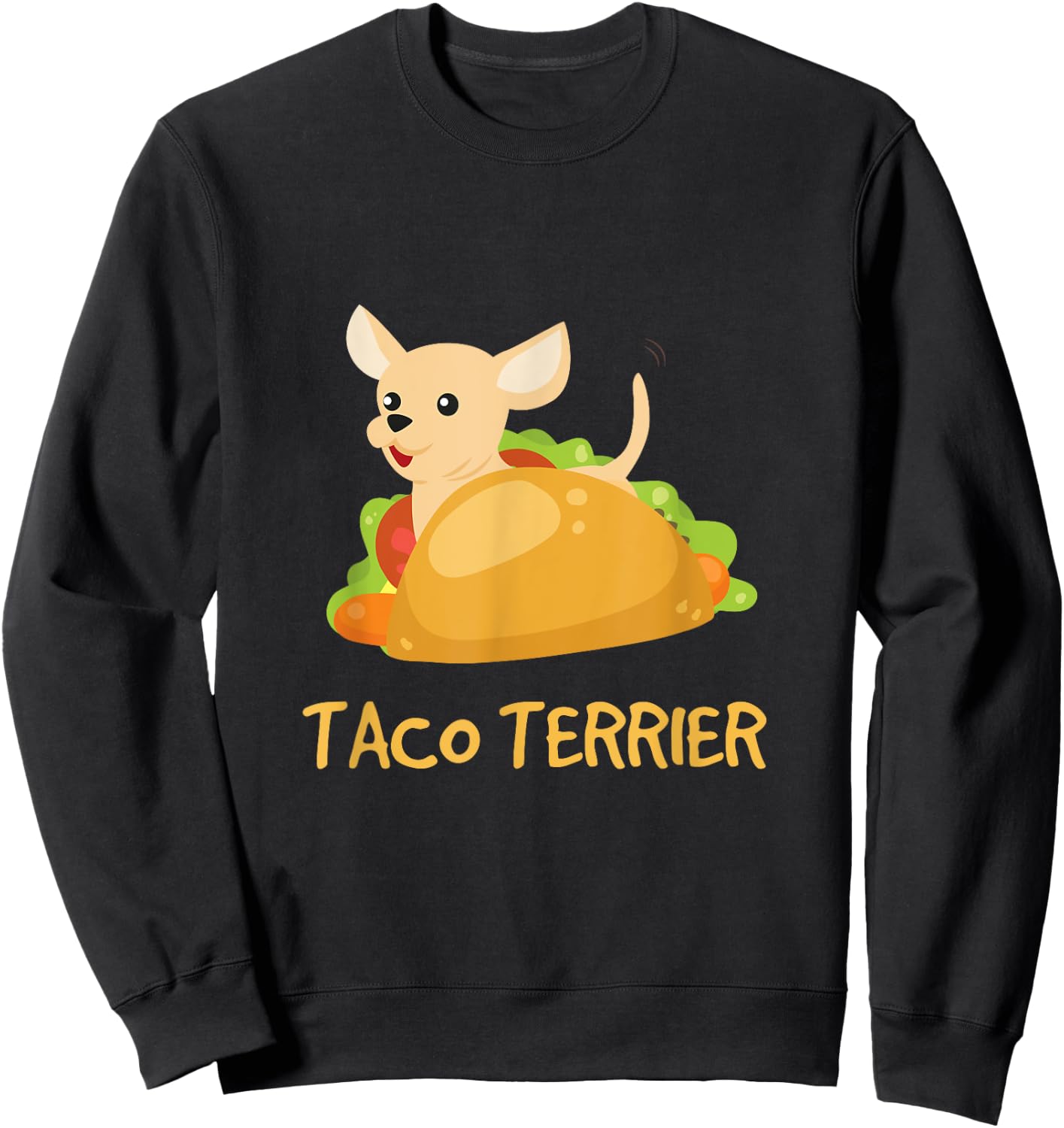Taco Terrier - Funny Taco Dog Pun Women Kids Sweatshirt - Sweatshirt | Black