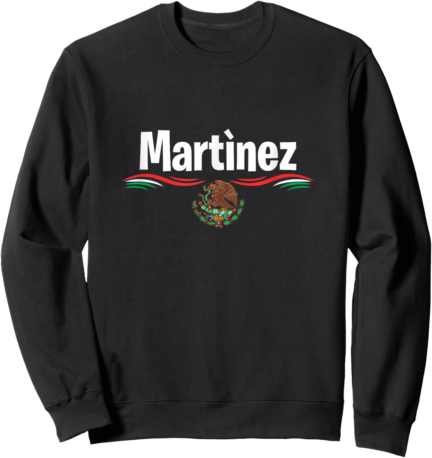 Mexico Flag T Shirt Spanish Day of Birth Name Martinez Sweatshirt - Sweatshirt | Black