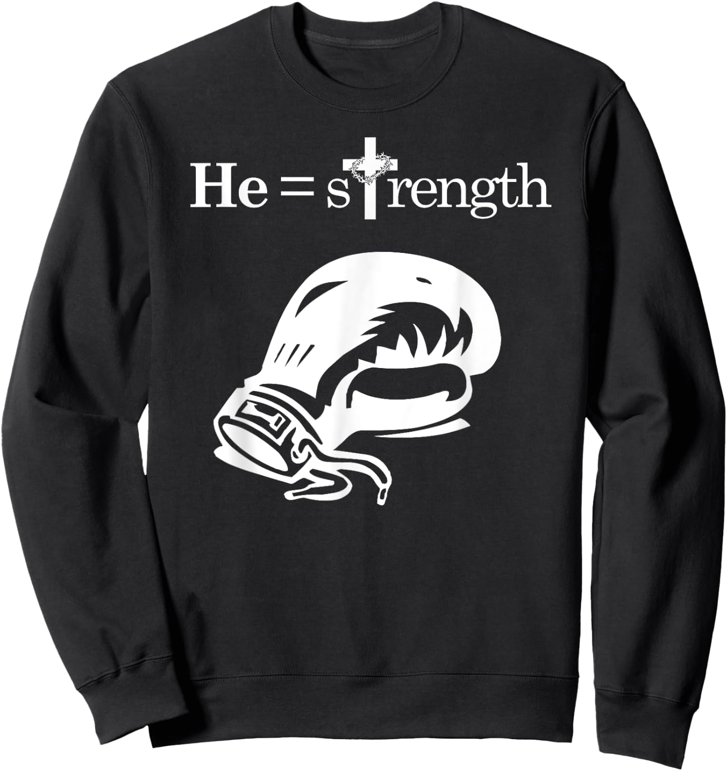 Christian Sports Inspirational Quote Jesus Boxing Sweatshirt - Sweatshirt | Black