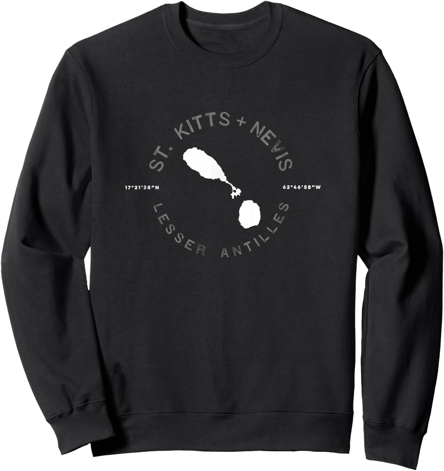 St. Kitts Nevis Graphic Vintage Retro Sweatshirt - Sweatshirt | Black