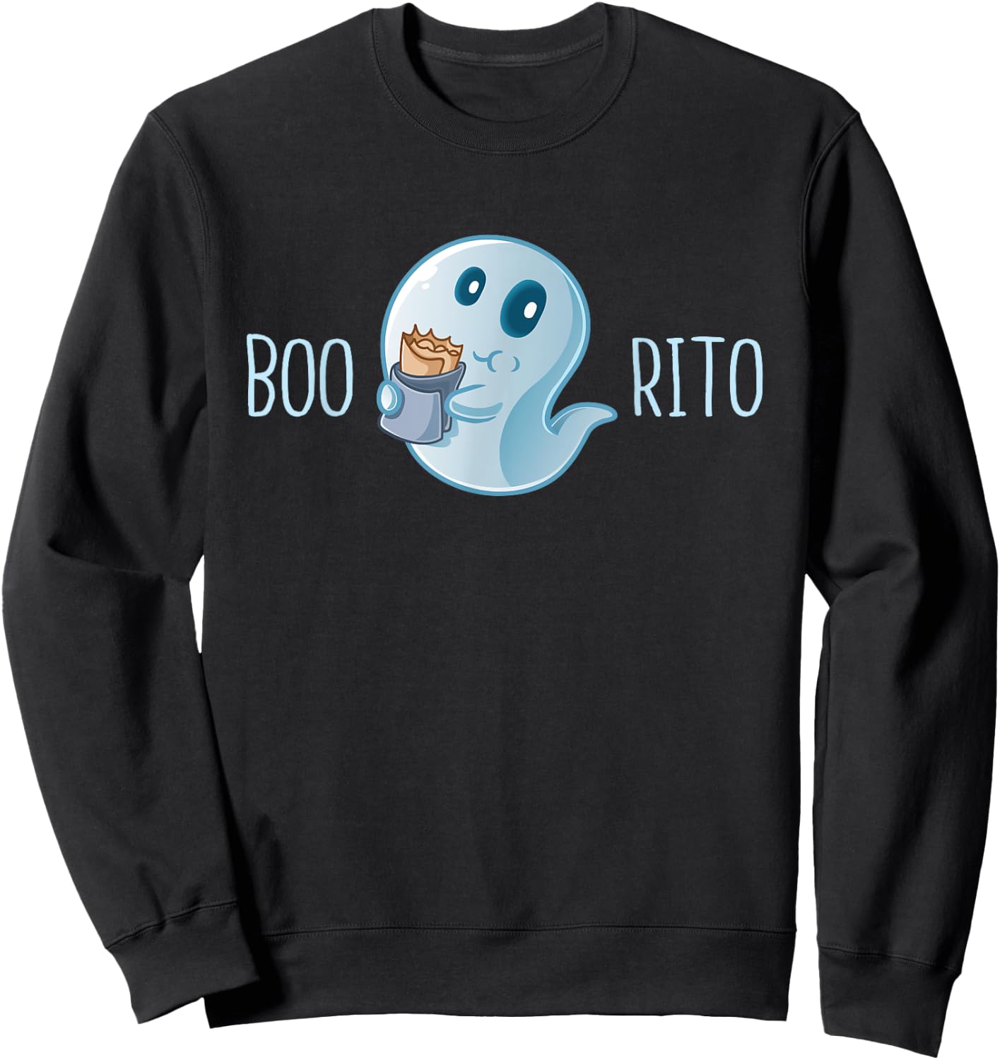 Boo-Rito Ghost Mexico Taco Burrito Ghost Halloween Costume Sweatshirt - Sweatshirt | Black