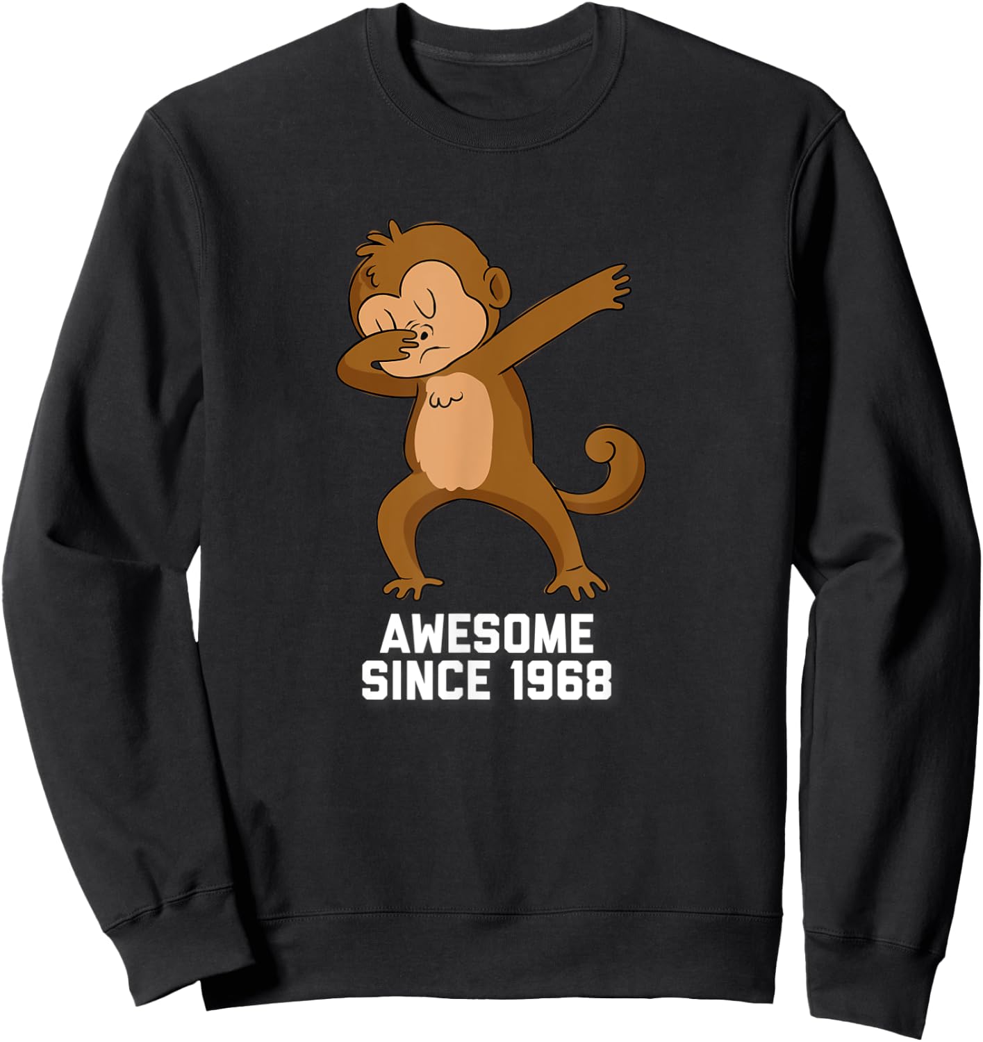Awesome since 1968 Monkey Dabbing Sweatshirt - Sweatshirt | Black
