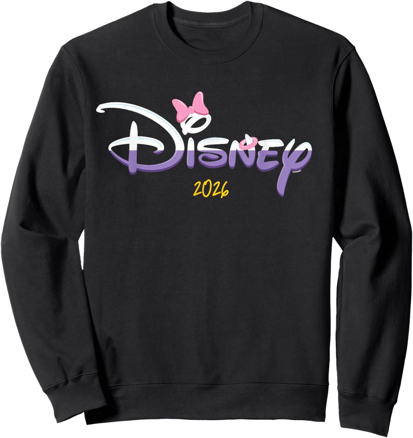Disney Daisy Duck Script Logo 2026 Vacation Trip Matching Sweatshirt - Sweatshirt | Black
