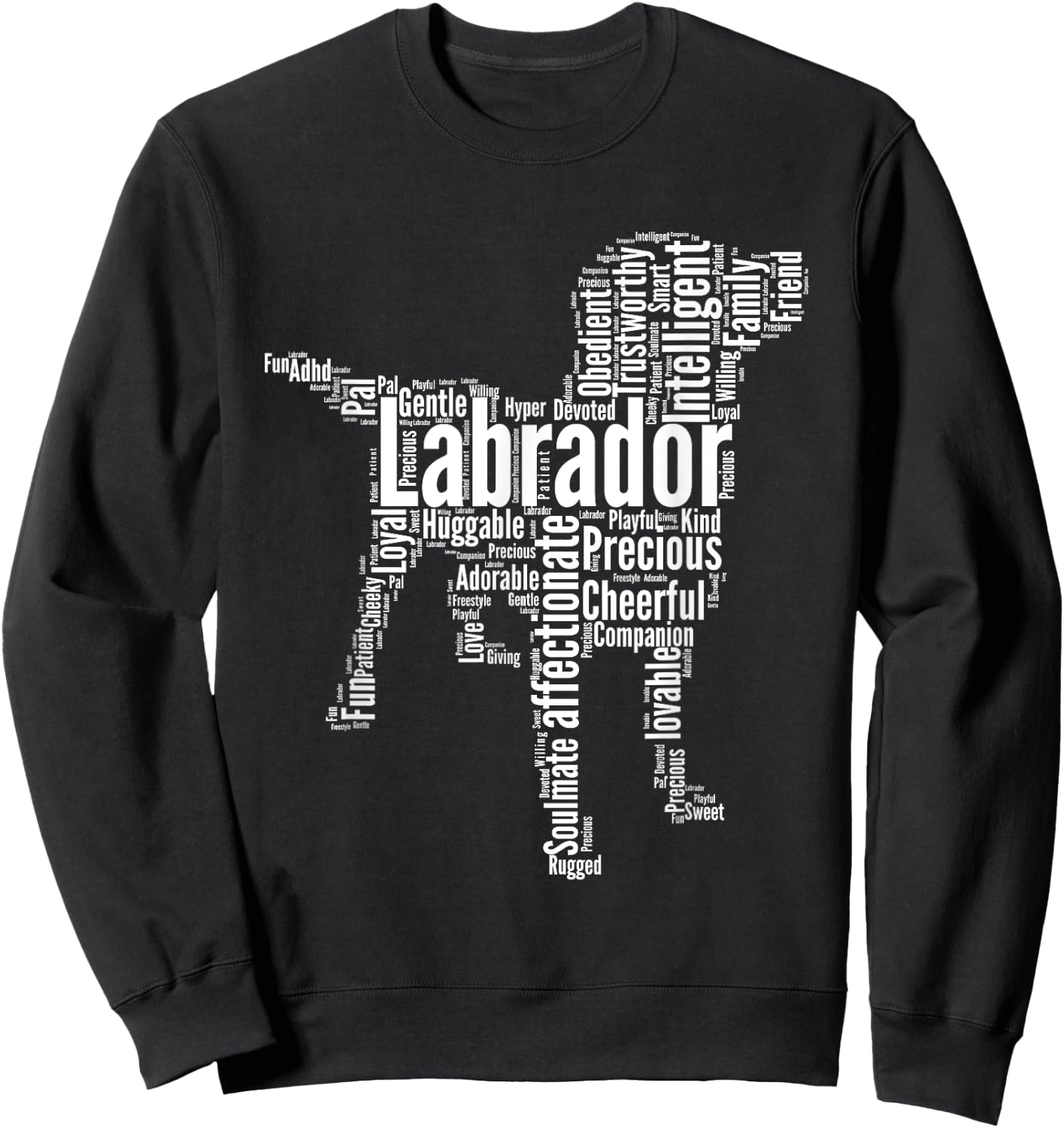 Labrador Calligram I Love My Lab Dad Sweatshirt - Sweatshirt | Black