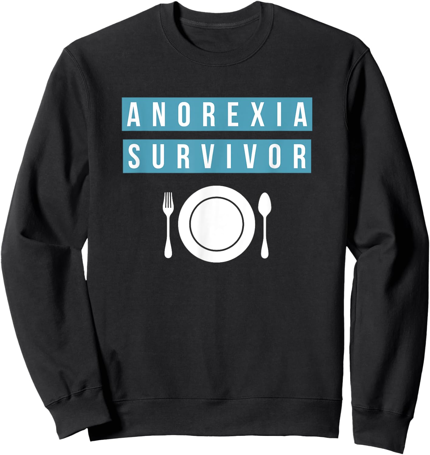 I beat anorexia - survivor | men women Sweatshirt - Sweatshirt | Black