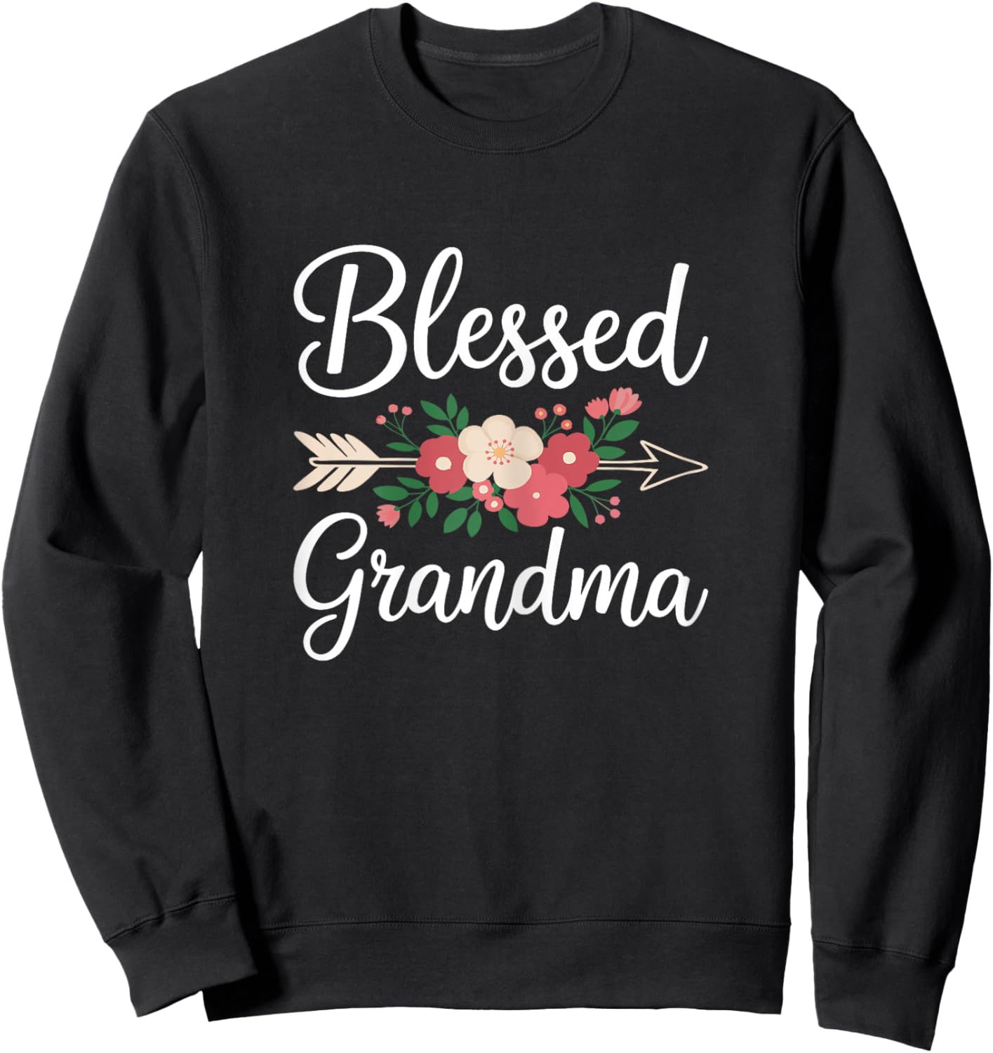 Blessed Grandma Shirt Women Happy Mothers Day Sweatshirt - Sweatshirt | Black