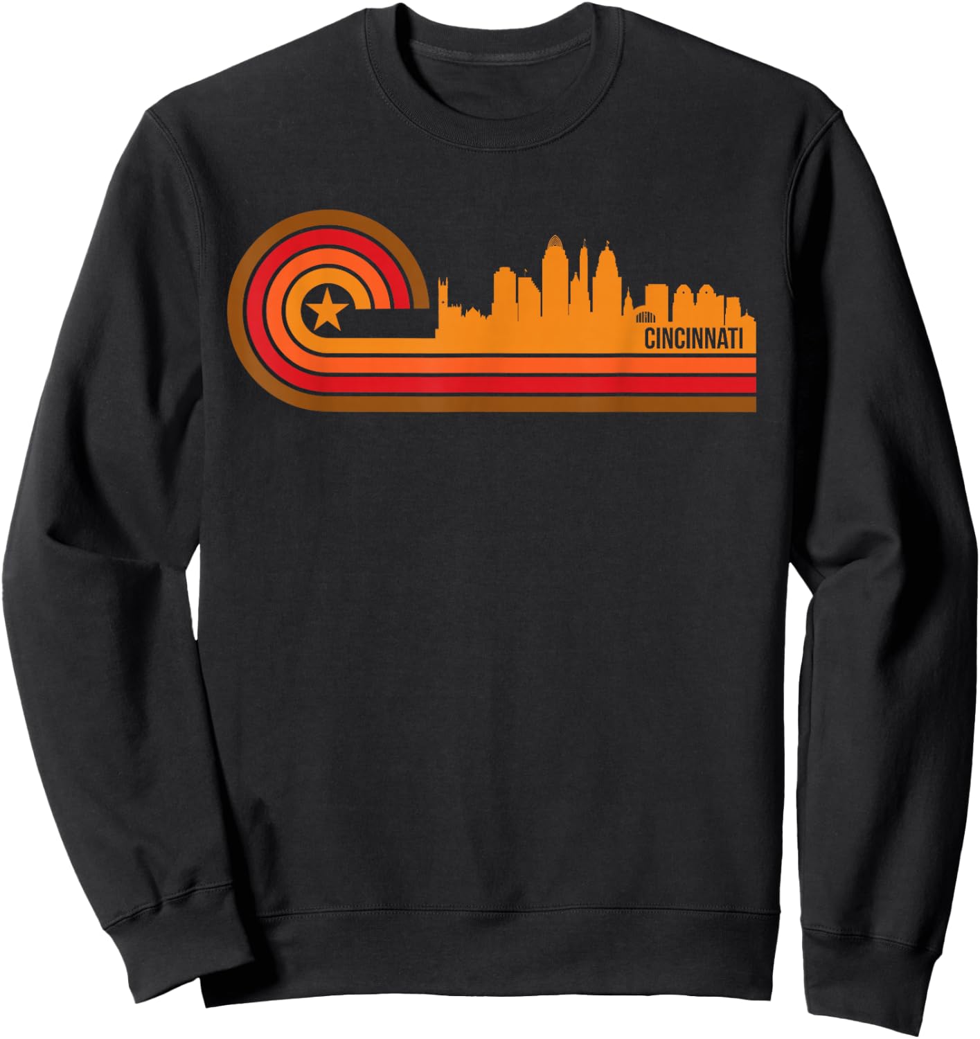 Retro Cincinnati - Cincinnati OH Skyline Shirt Sweatshirt - Sweatshirt | Black