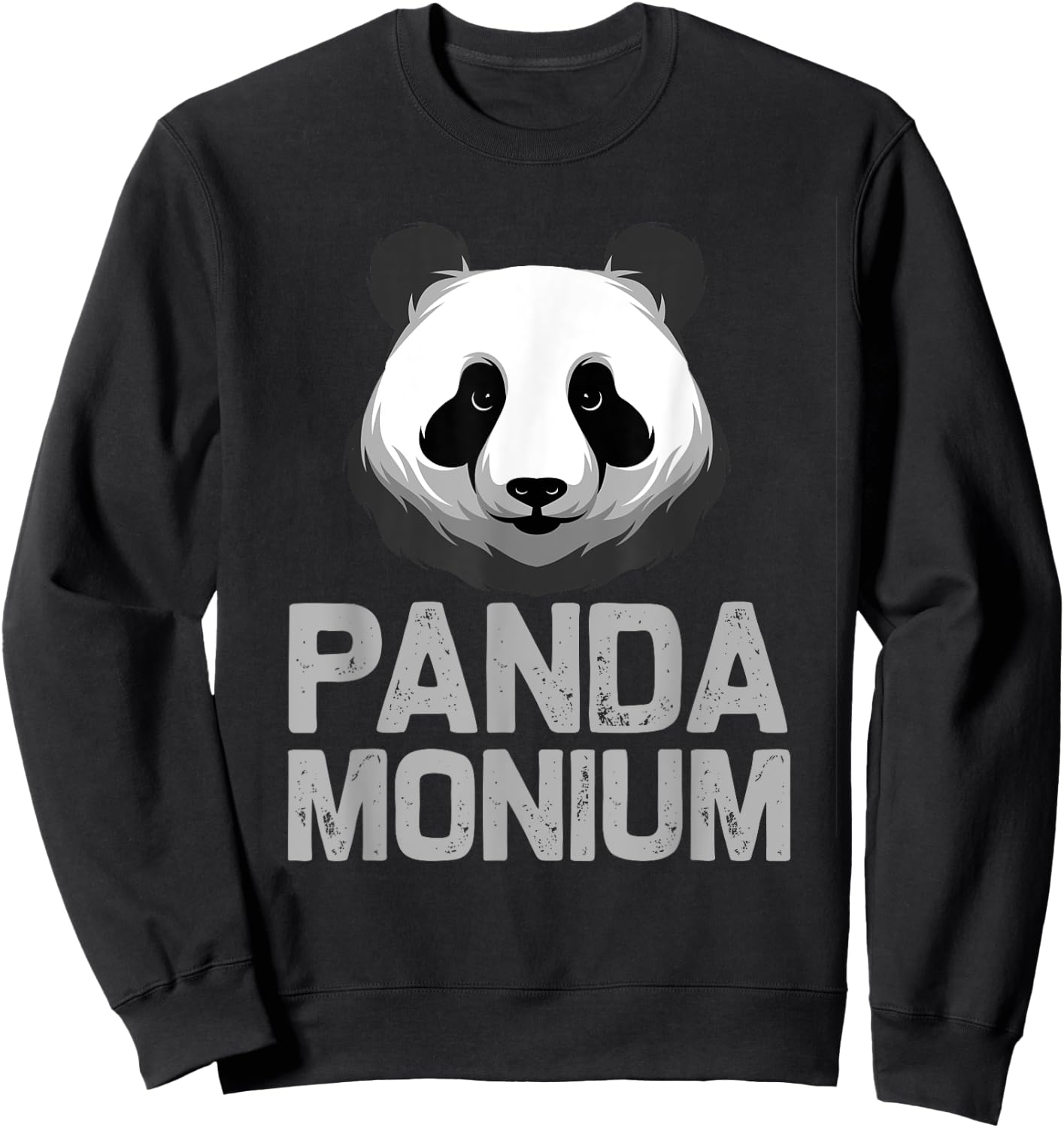 Cute Panda Monium | Funny Sarcastic Pun Pandemonium Sweatshirt - Sweatshirt | Black