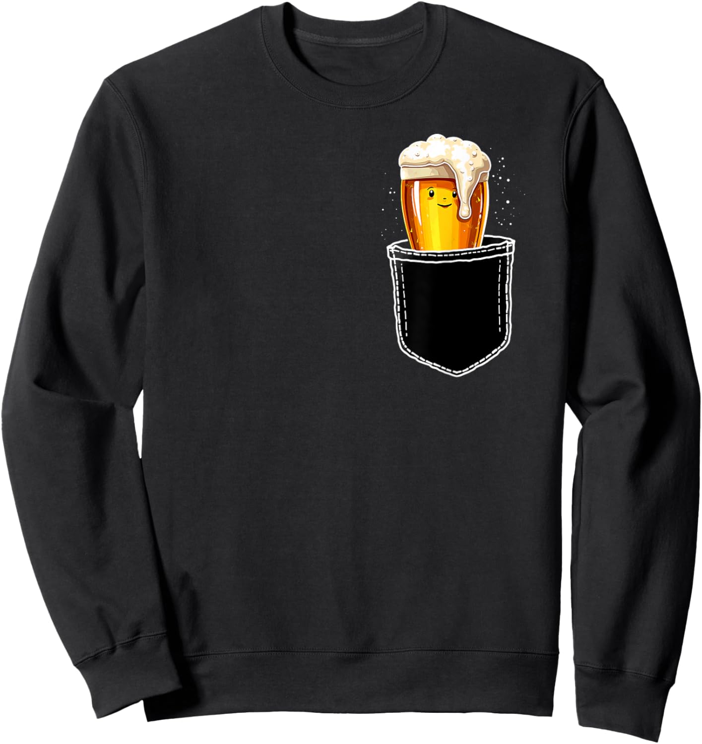 Cute Beer Mug In The Pocket Drinking Sweatshirt - Sweatshirt | Black
