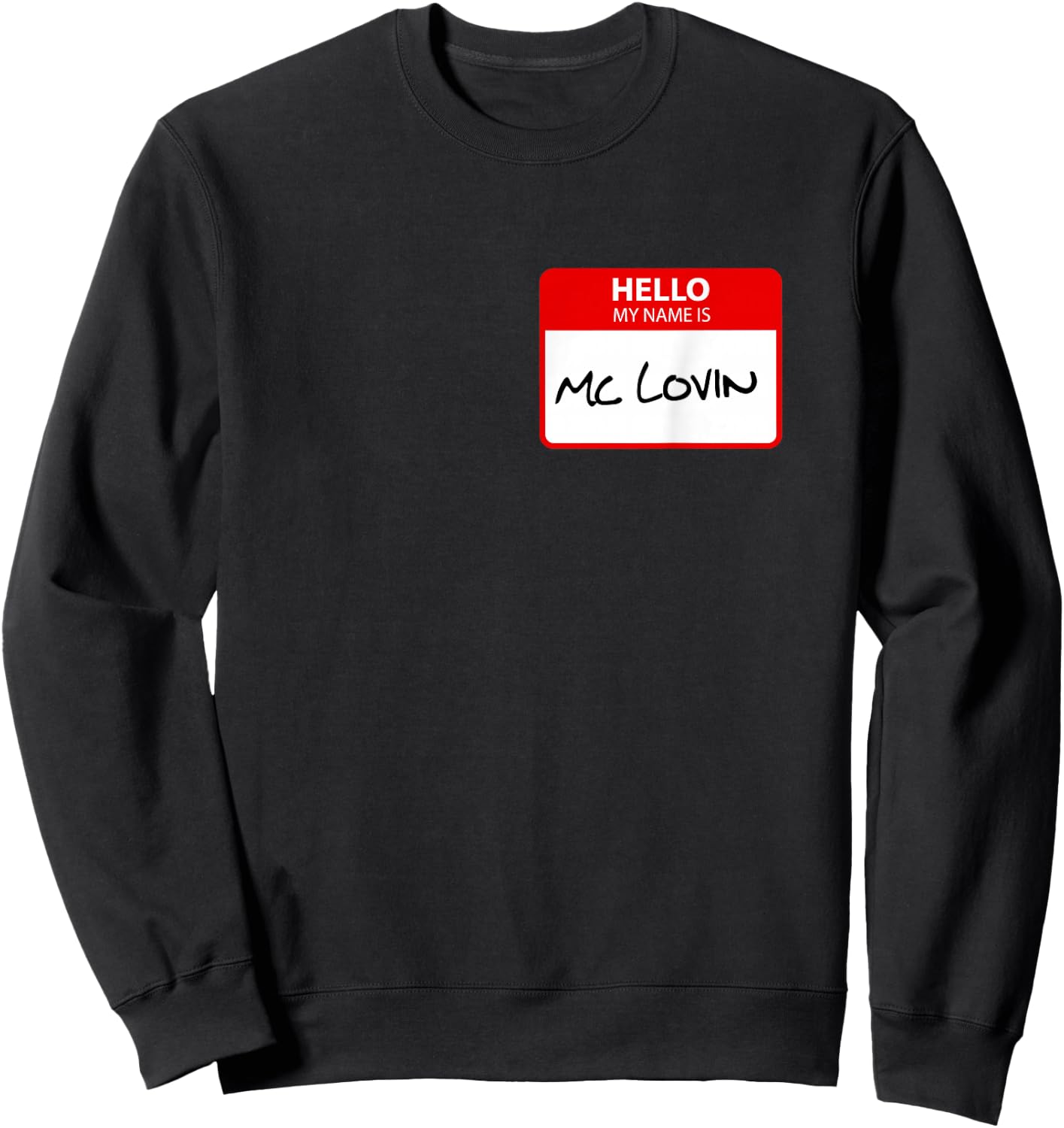 McLovin Name Tag Sweatshirt - Sweatshirt | Black