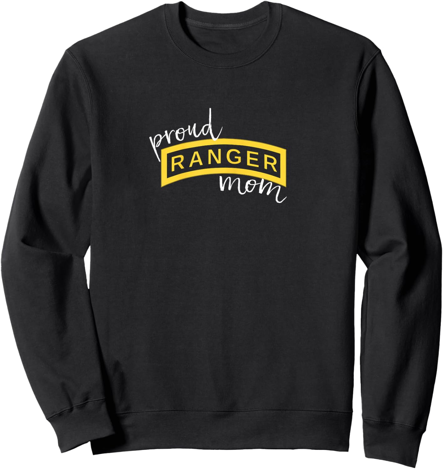 Army Ranger Mom Shirt, Proud Ranger Mom Tab Gift Sweatshirt - Sweatshirt | Black