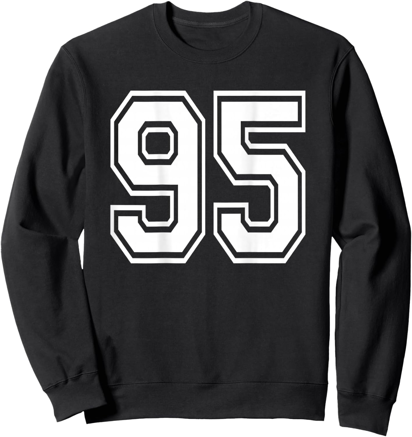 Number 95 Sports Player Number BACK Of Shirt Only Sweatshirt - Sweatshirt | Black