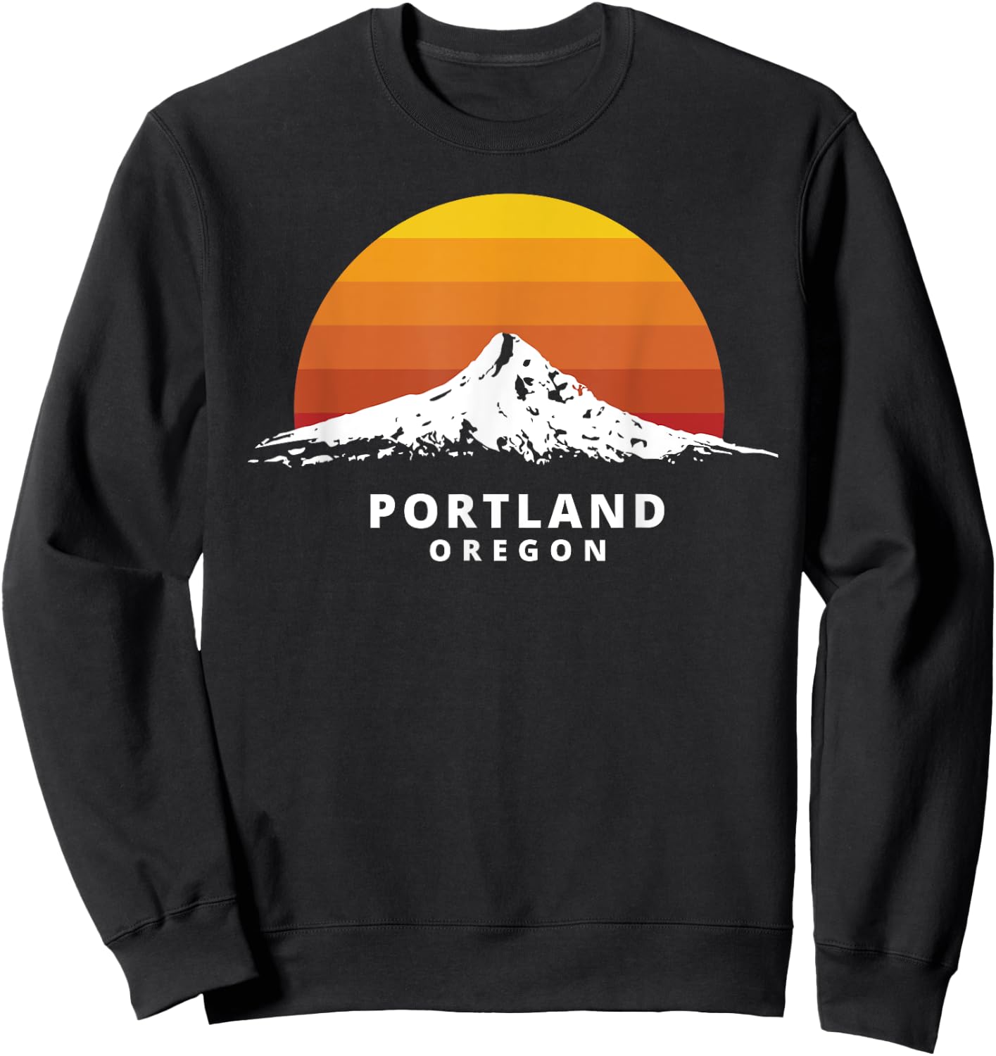 Portland Oregon Mt. Hood Sunset - Clean Variant Sweatshirt - Sweatshirt | Black