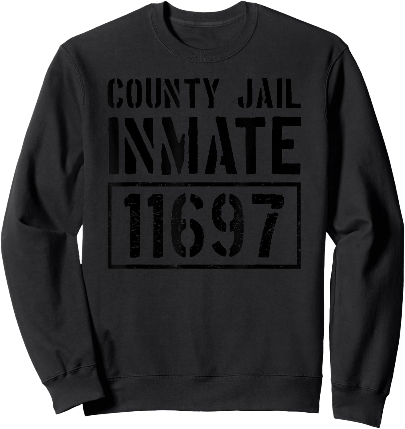 County Jail Inmate Funny Prison Halloween Costume Sweatshirt - Sweatshirt | Black