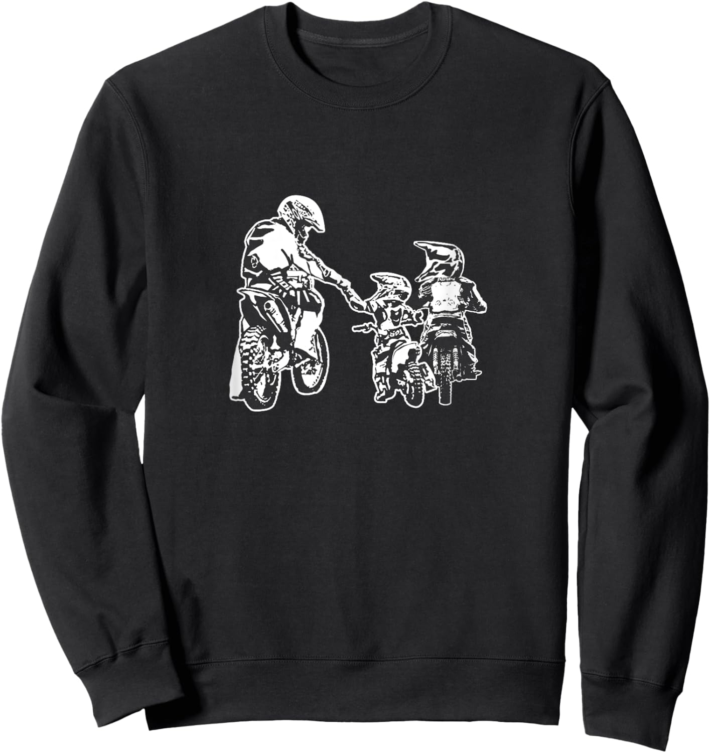 Dad And Sons Dirt Bike Racing Stunt Bike Motor Racing Sweatshirt - Sweatshirt | Black