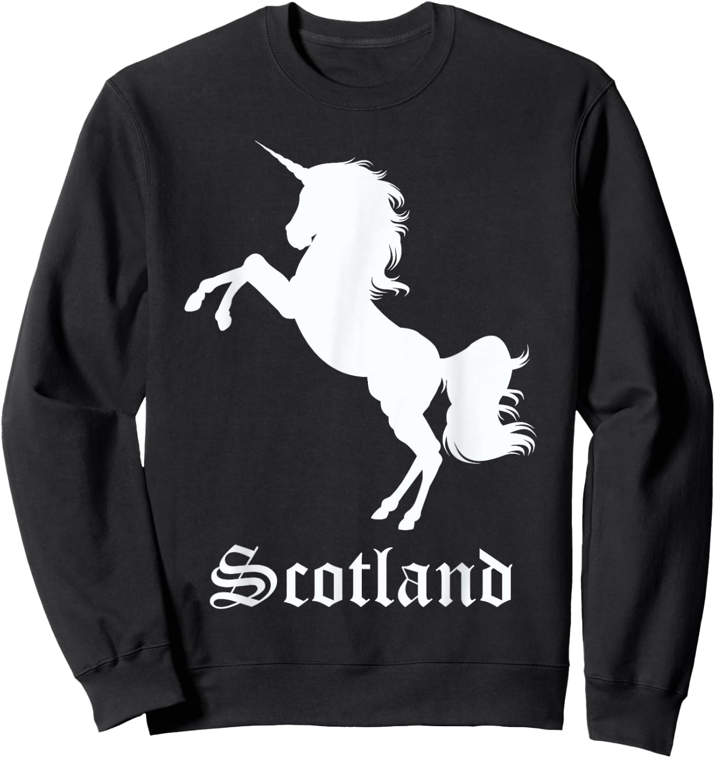 Scotland Unicorn Silhouette National Symbol Scottish Gifts Sweatshirt - Sweatshirt | Black