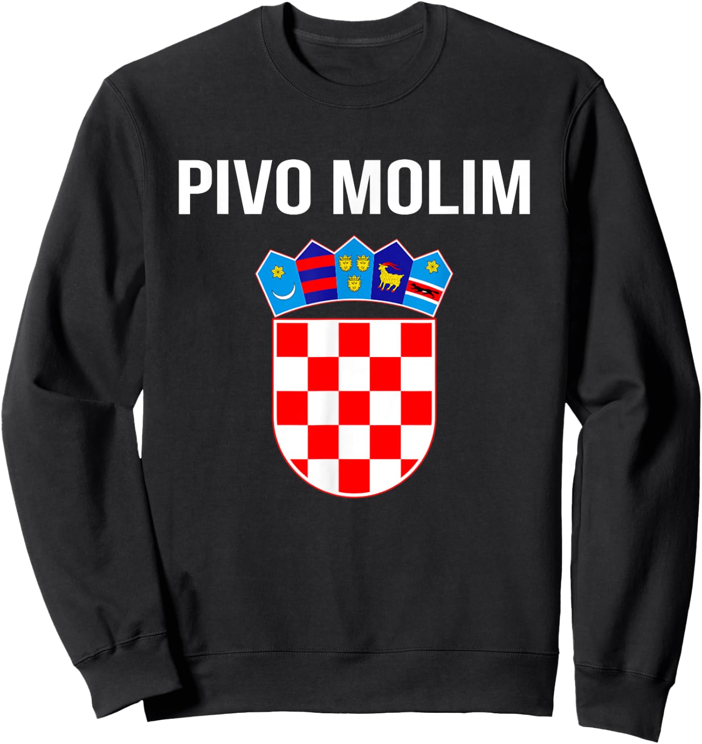 Beer Please In Croatian Shirt Hrvatska Croatia Souvenir Gift Sweatshirt - Sweatshirt | Black