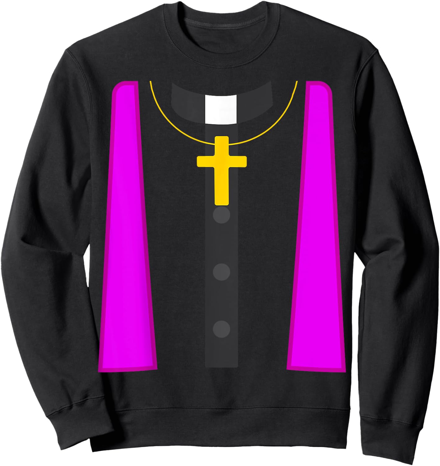 Catholic Priest Chaplain Padre Halloween Party Costume Sweatshirt - Sweatshirt | Black