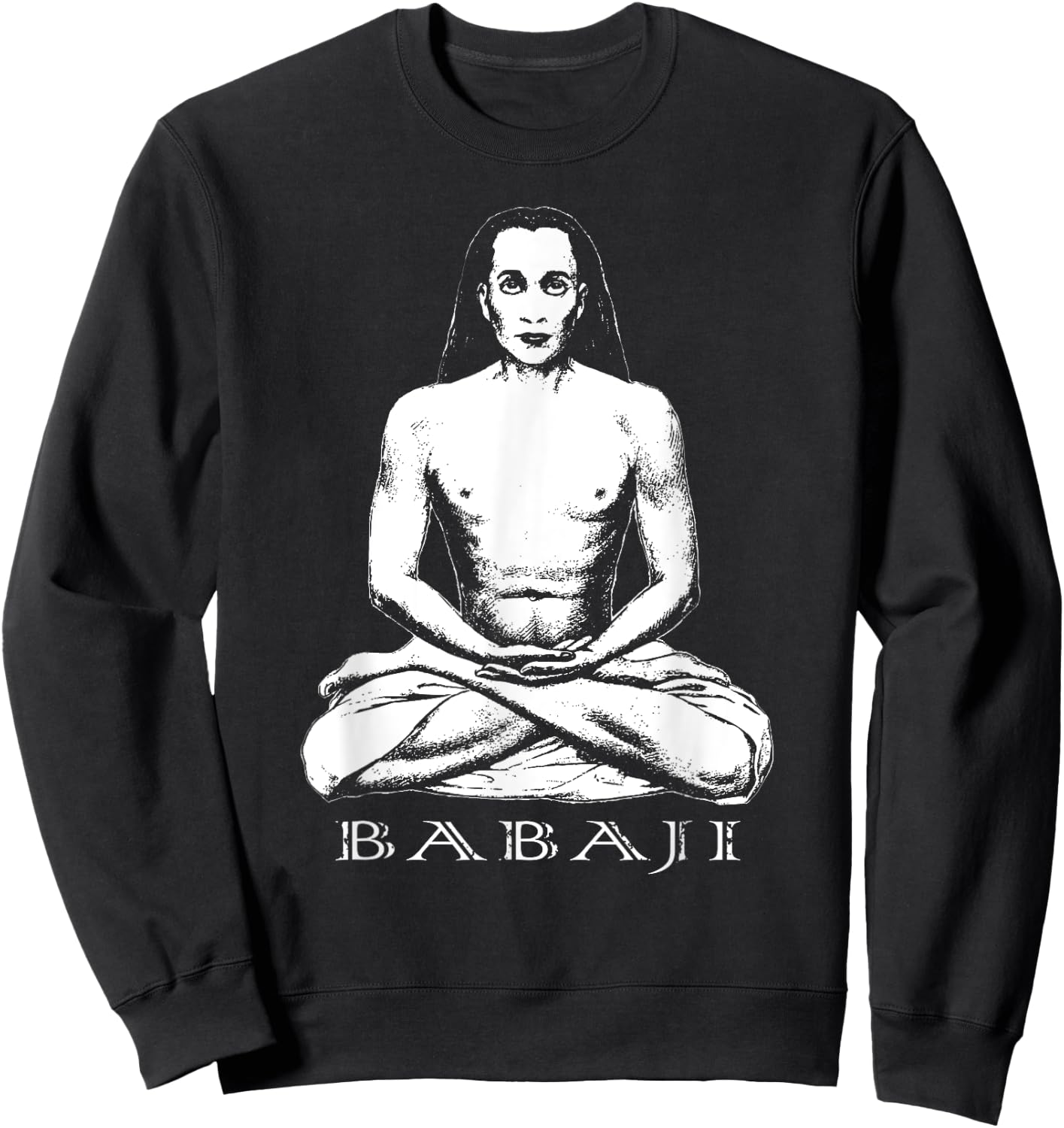 Mahavatar Babaji Guru Ascended Master Meditation Sweatshirt - Sweatshirt | Black
