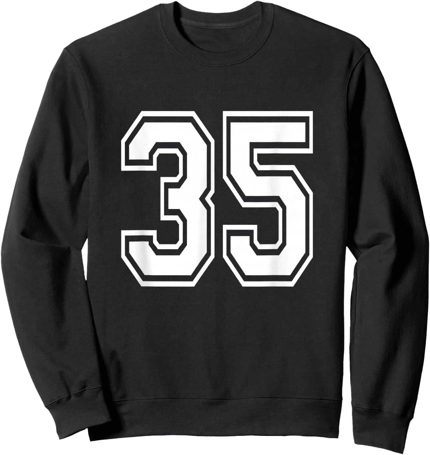 Number 35 Birthday Varsity Sports Team Jersey Sweatshirt - Sweatshirt | Black