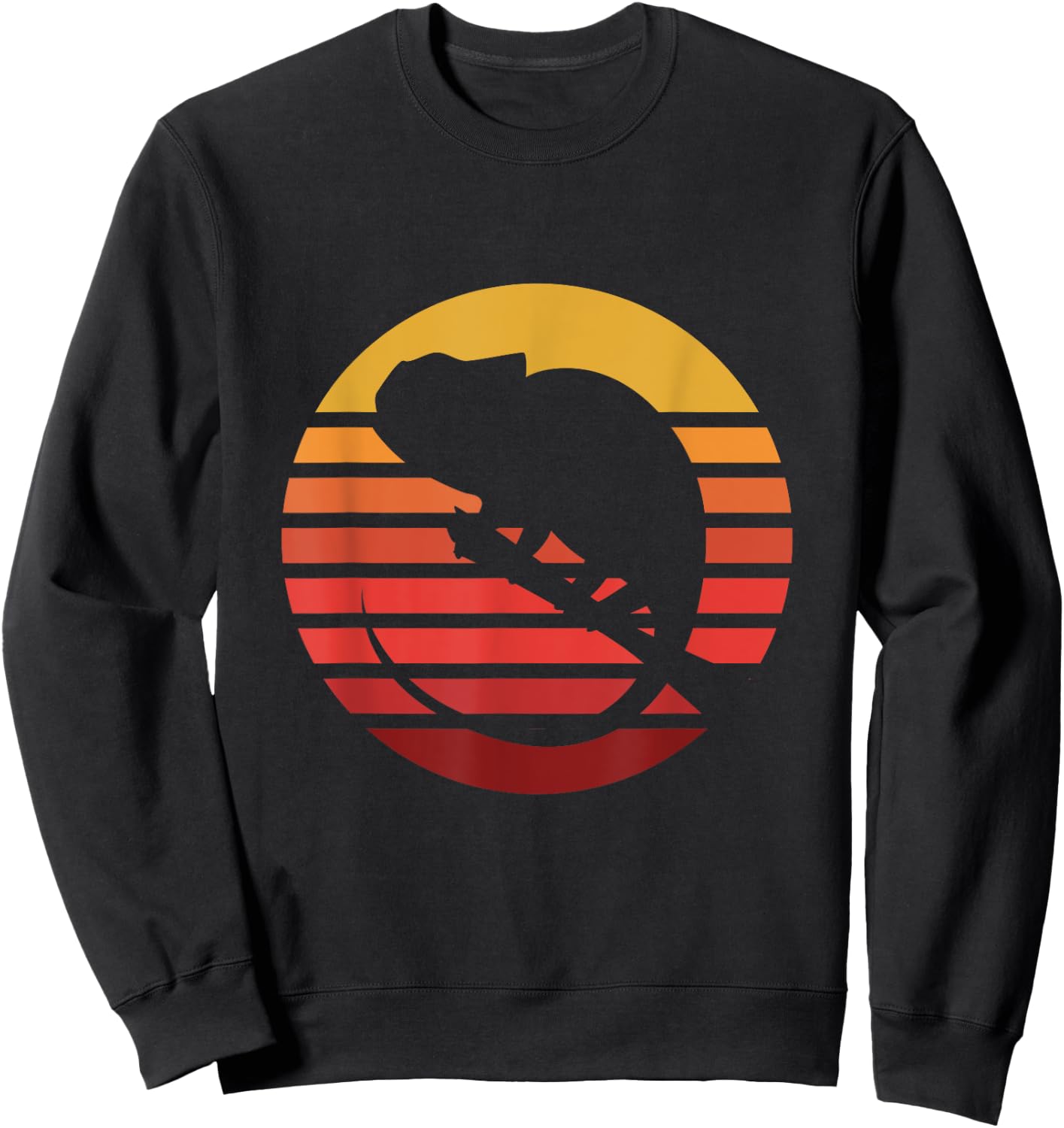 Vintage Chameleon Retro Eighties Old World Lizard Shirt Gift Sweatshirt - Sweatshirt | Black