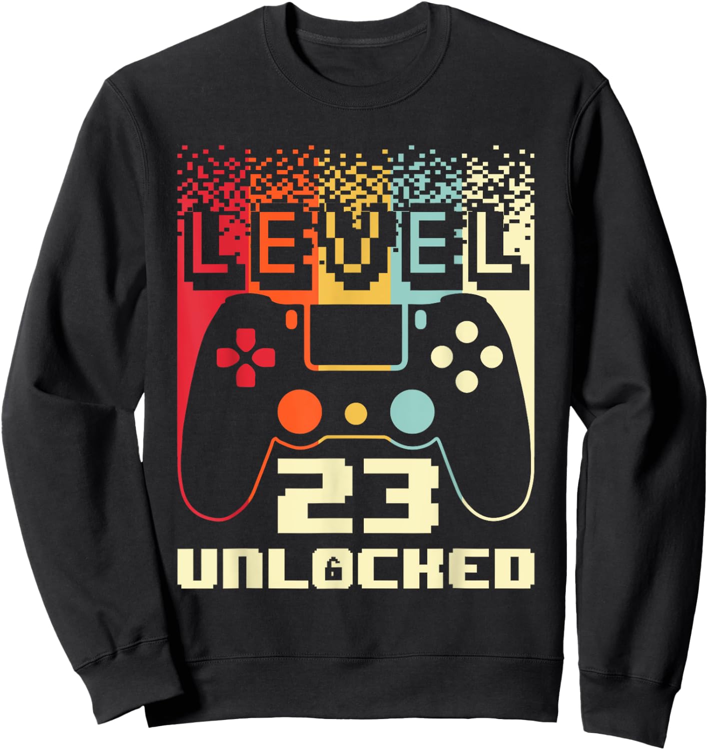 23rd Birthday Level 23 Unlocked Gamer 23 Year Old Sweatshirt - Sweatshirt | Black