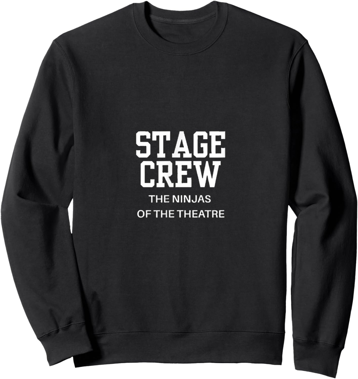 Retro Varsity Stage Crew Tech Theater Ninja Sweatshirt - Sweatshirt | Black