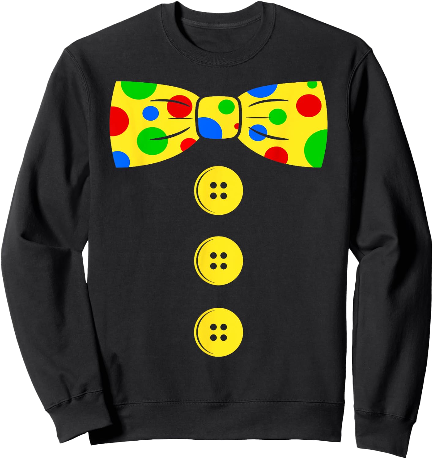 Clown Big Bow Tie | Funny tacky clown outfit Sweatshirt - Sweatshirt | Black