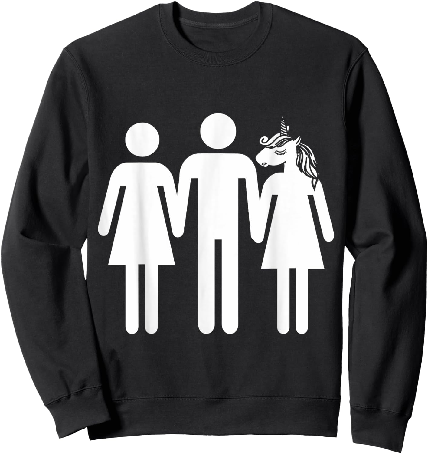 Unicorn Threesome Funny Shirt Sweatshirt - Sweatshirt | Black