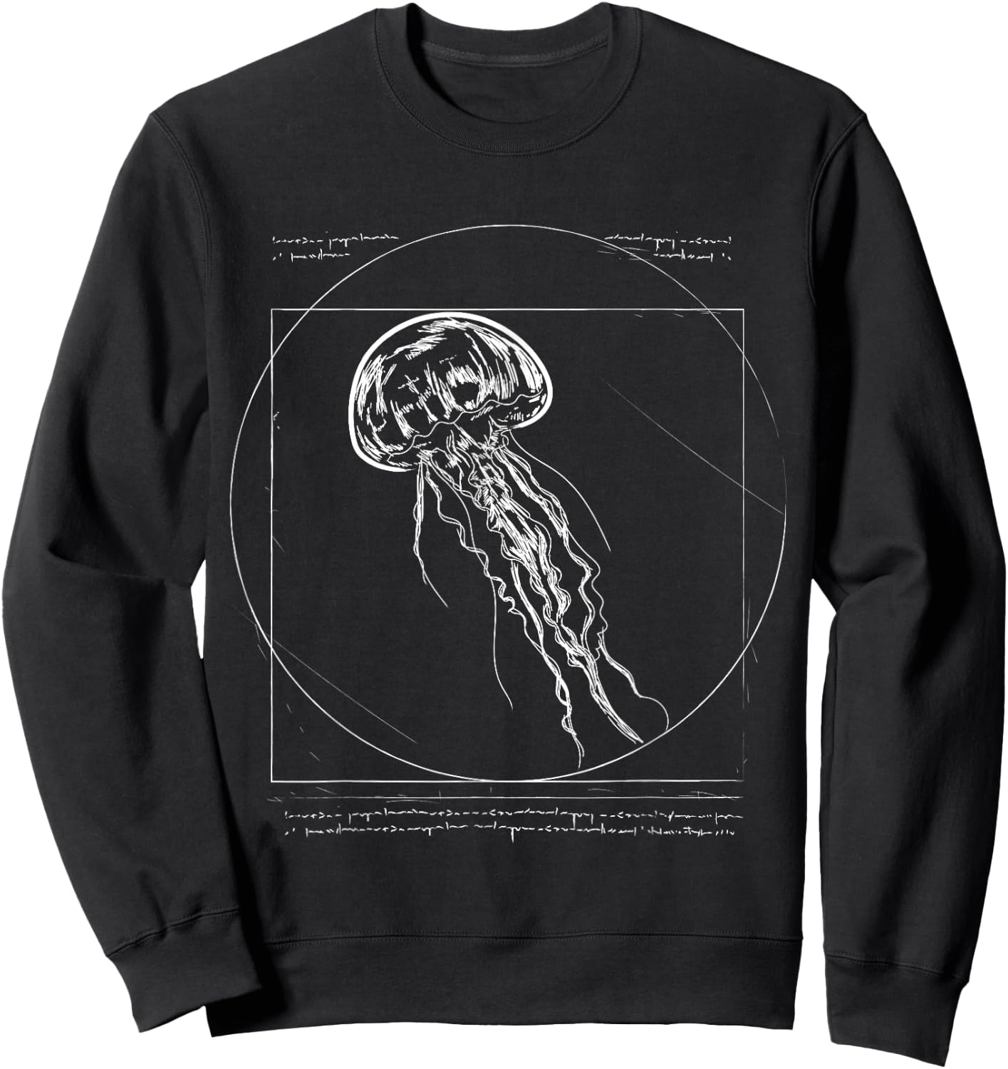 Beach Jellyfishes Art Drawing Dress Gift Vitruvian Jellyfish Women Girls Kids Sweatshirt - Sweatshirt | Black