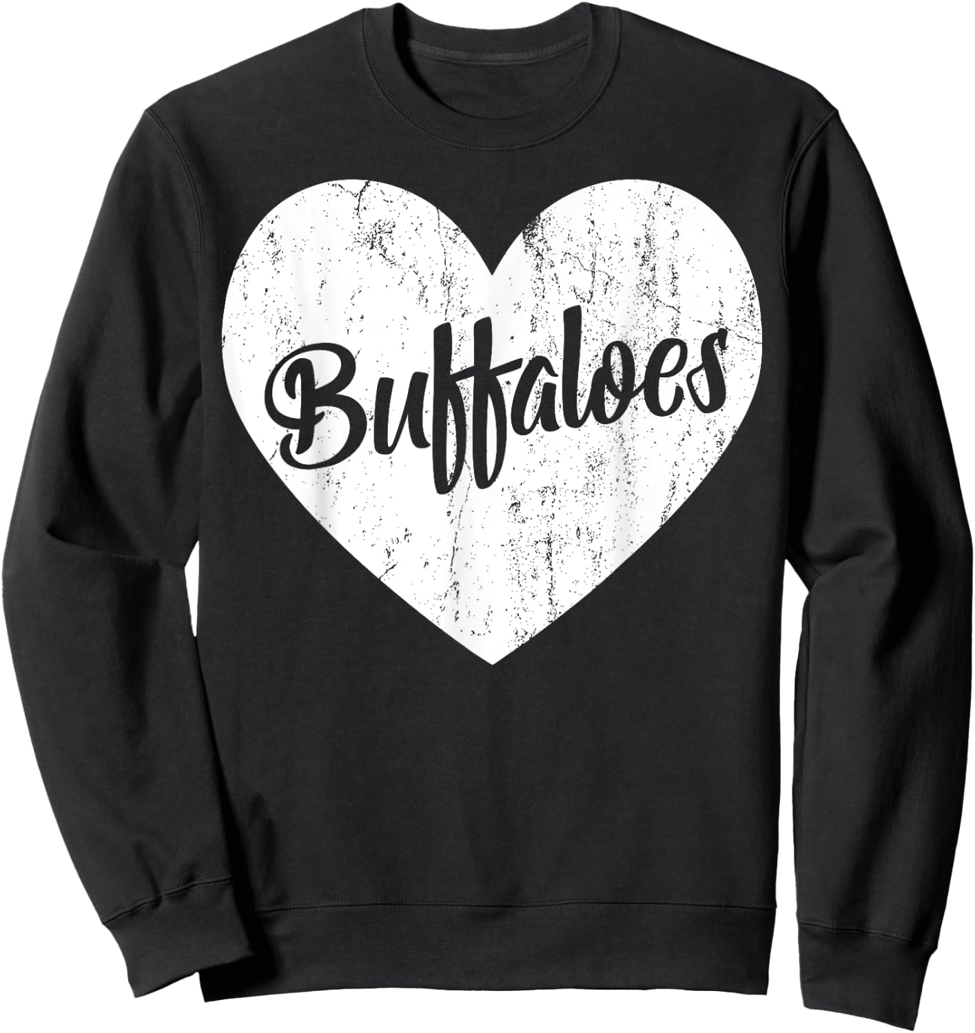 Buffaloes School Sports Fan Team Spirit Mascot Heart Gift Sweatshirt - Sweatshirt | Black