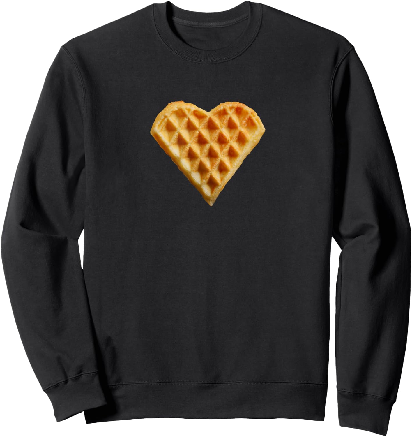 Waffle Heart Shirt for Waffle Lovers Sweatshirt - Sweatshirt | Black