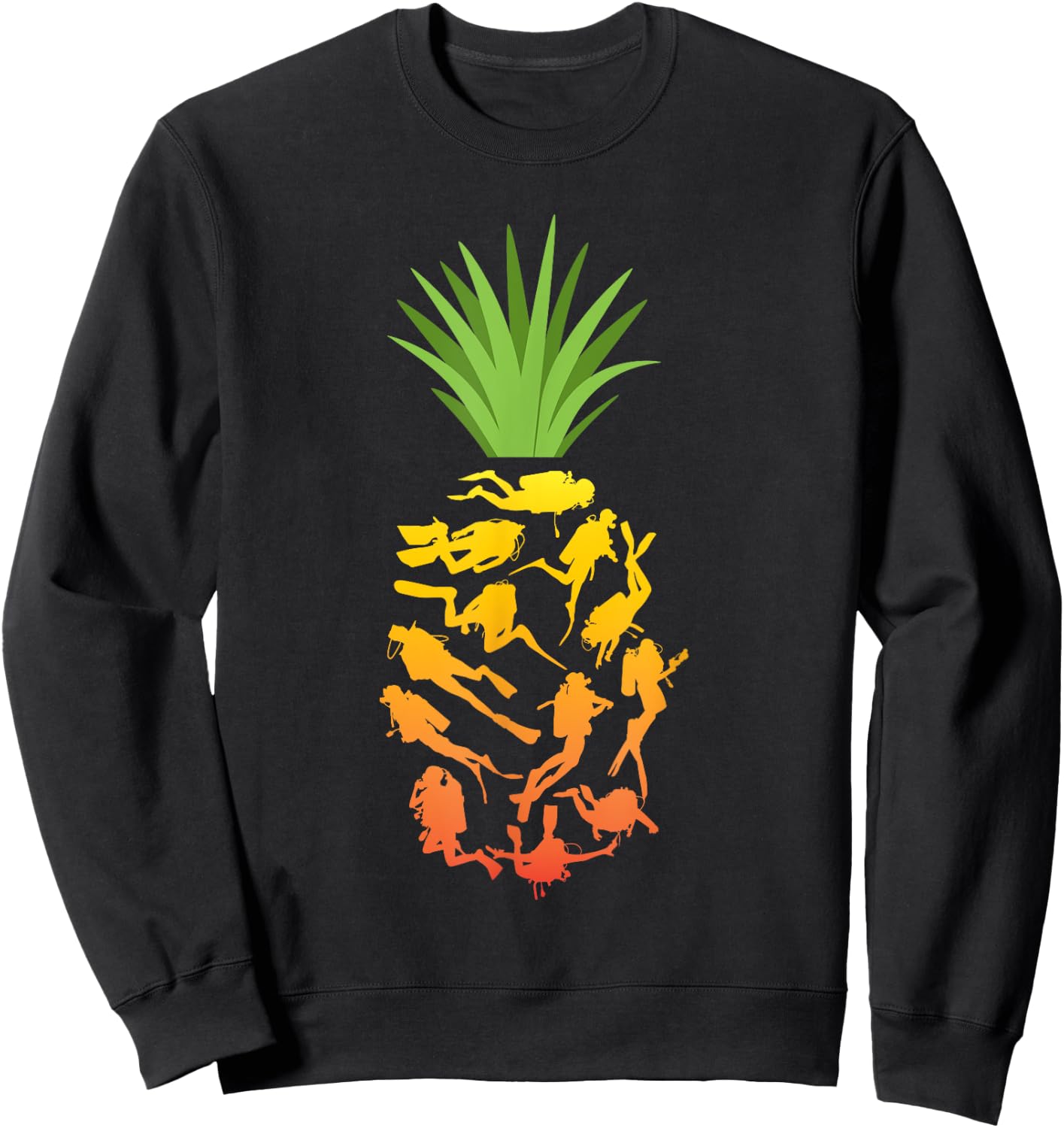 Pineapple Diving Ocean Freediving Sea Apnea Dive Diver Sweatshirt - Sweatshirt | Black
