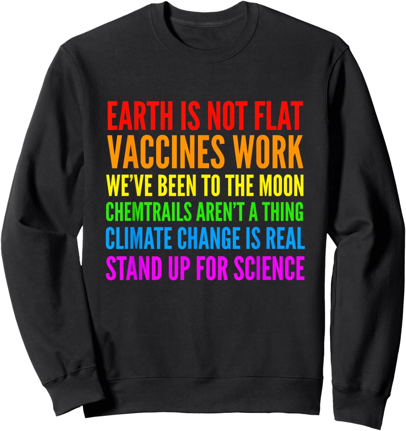 Earth Is Not Flat | Stand Up For Science Teacher Sweatshirt - Sweatshirt | Black