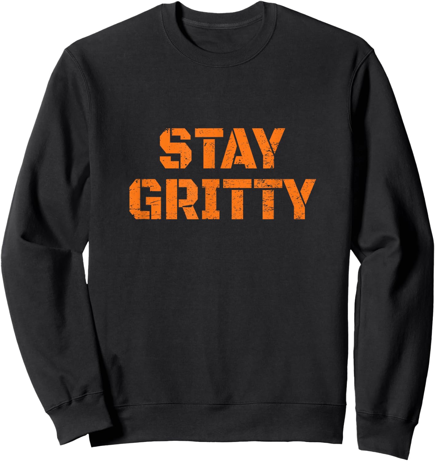 STAY GRITTY Funny Ice Hockey Philly Vintage Sweatshirt - Sweatshirt | Black