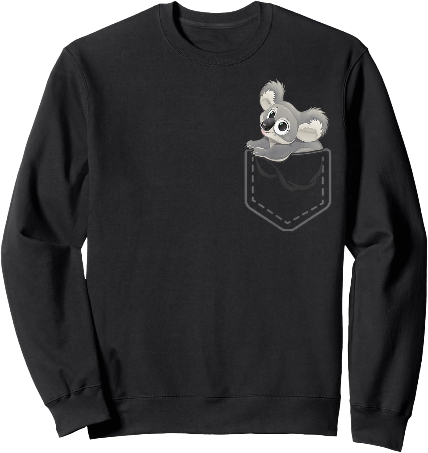 Cute Cartoon Koala Pocket Funny Gift From Australia Sweatshirt - Sweatshirt | Black