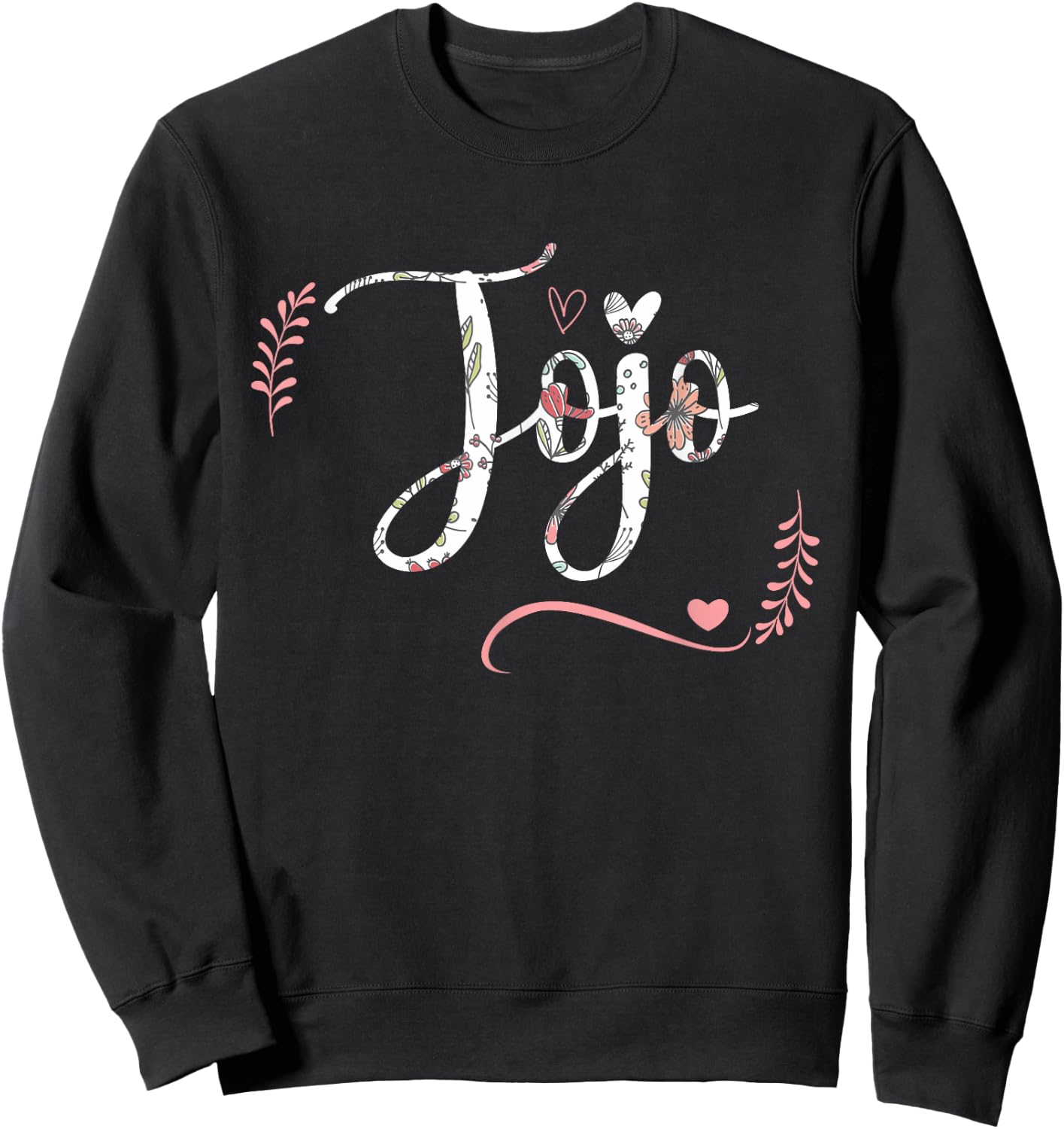 Jojo Floral Grandma Christmas Mother's Day Grandparents Sweatshirt - Sweatshirt | Black