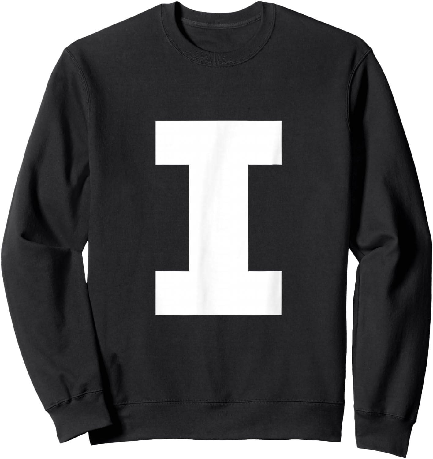 Letter I Capital Alphabet Monogram Initial Sweatshirt - Sweatshirt | Black