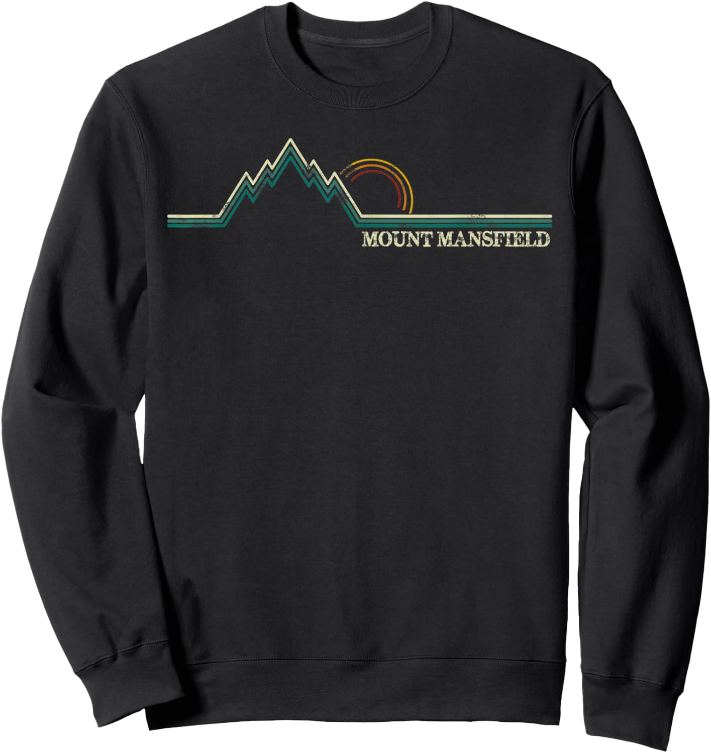 Mount Mansfield Vermont Snowboarding Skiing Resort Sweatshirt - Sweatshirt | Black