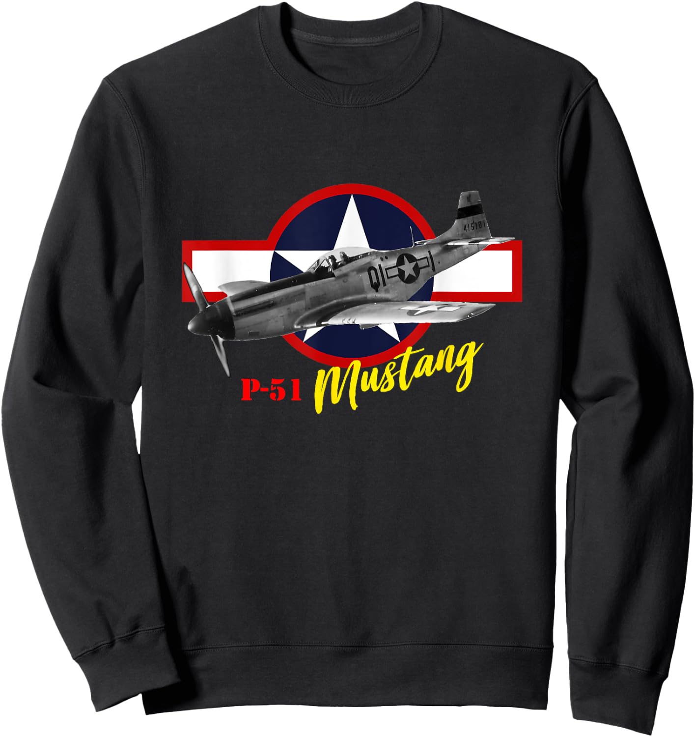 North American P-51 Mustang Sweatshirt - Sweatshirt | Black