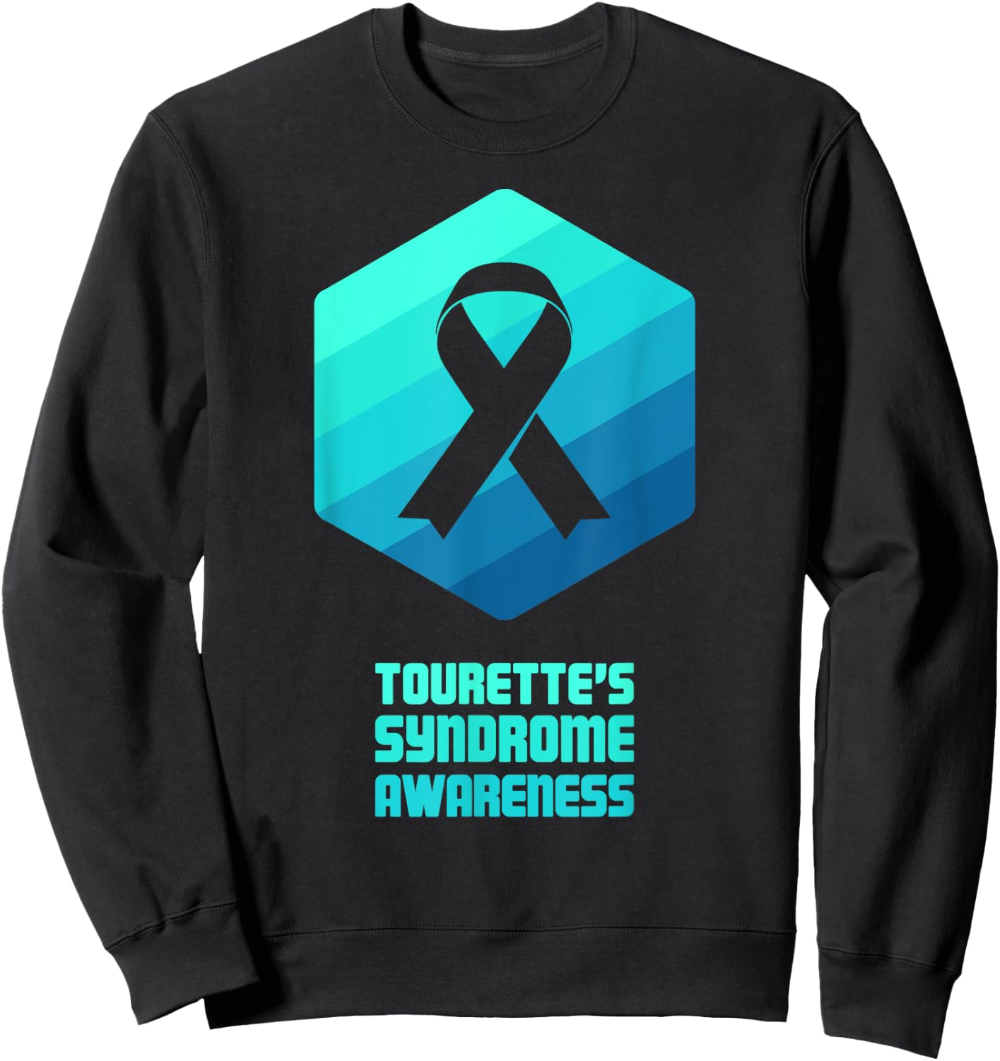 Ribbon | Tourette Syndrome Awareness Sweatshirt - Sweatshirt | Black