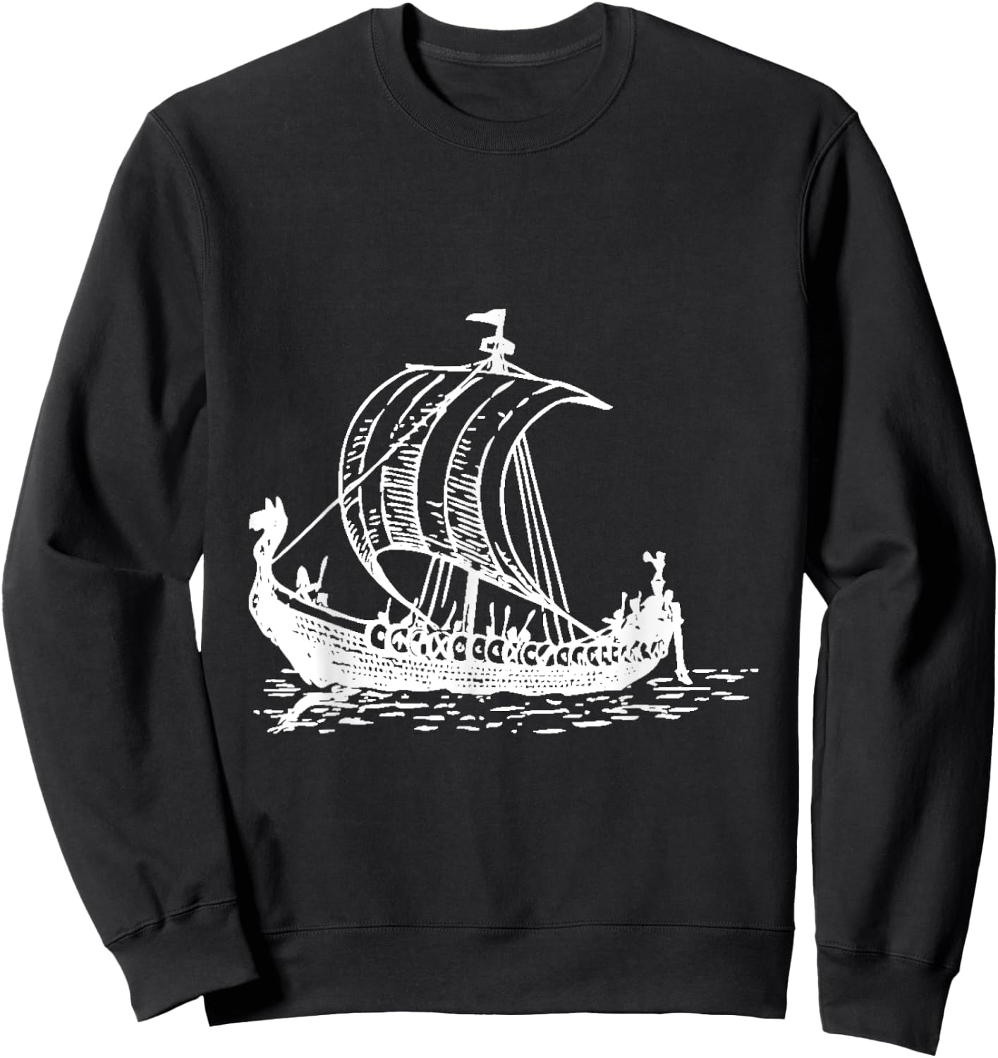 Viking Ship Design Sweatshirt - Sweatshirt | Black