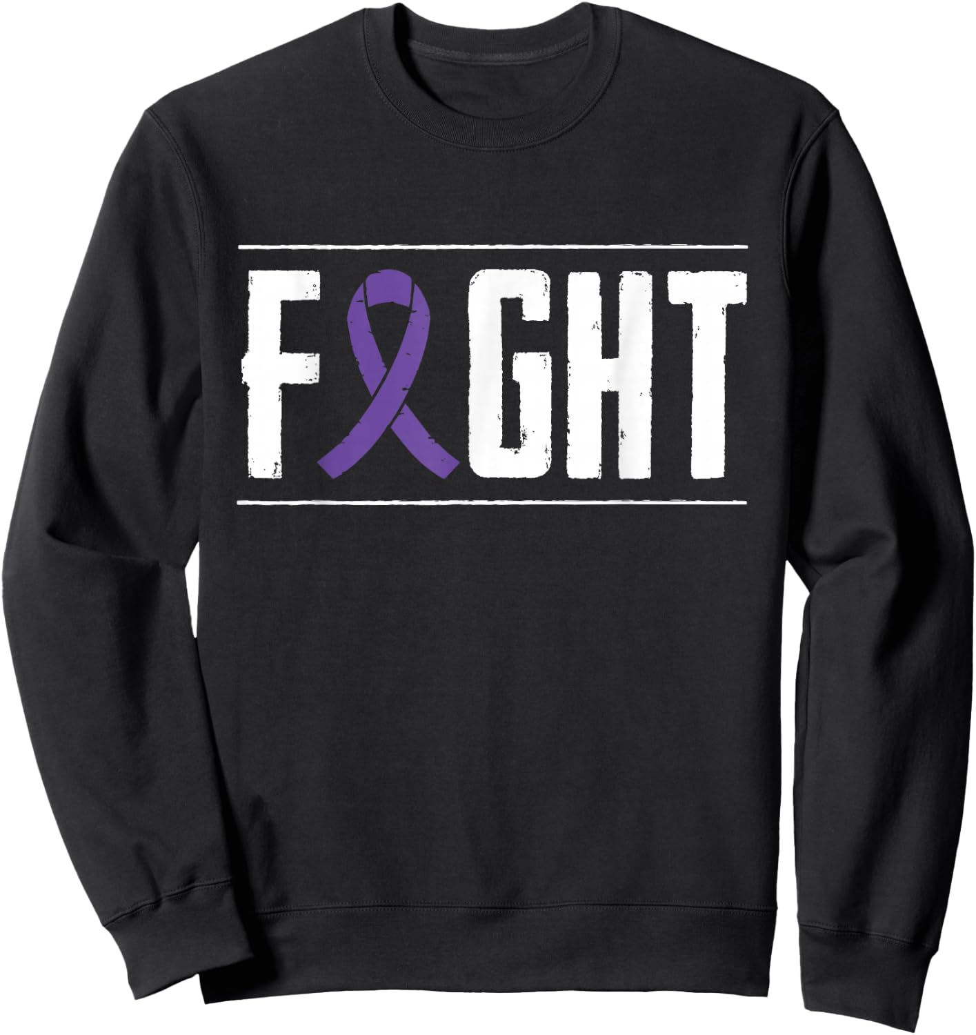 Pancreatic Cancer Fight Cancer Ribbon Sweatshirt - Sweatshirt | Black
