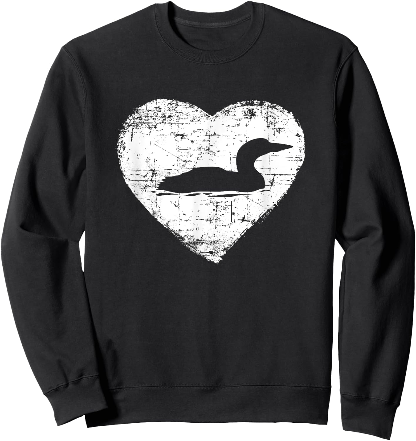 Loon | Love Loons Heart Lake Shirt Sweatshirt - Sweatshirt | Black