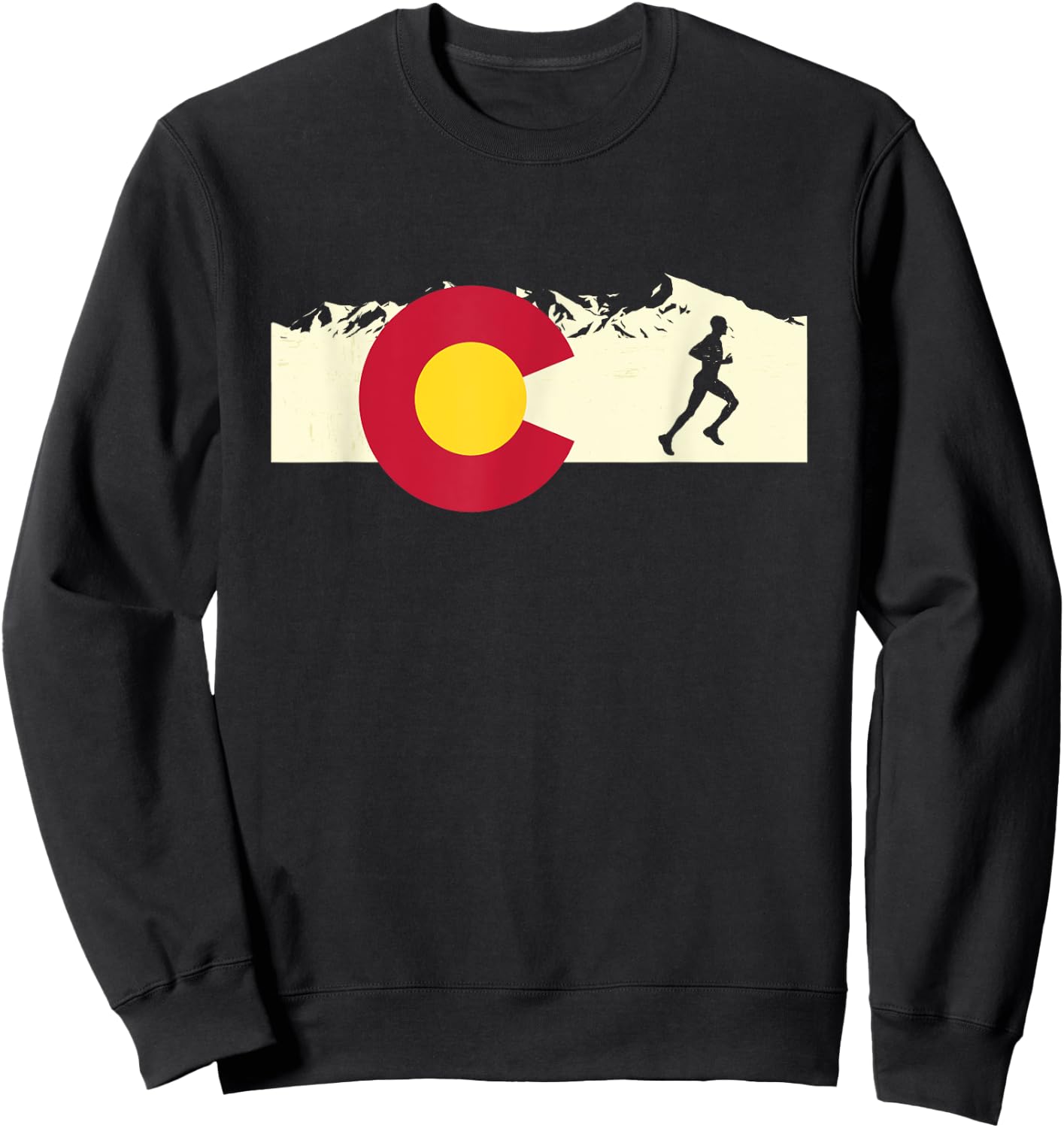 Run Colorado Pride Running Motivation Men's Graphic Sweatshirt - Sweatshirt | Black