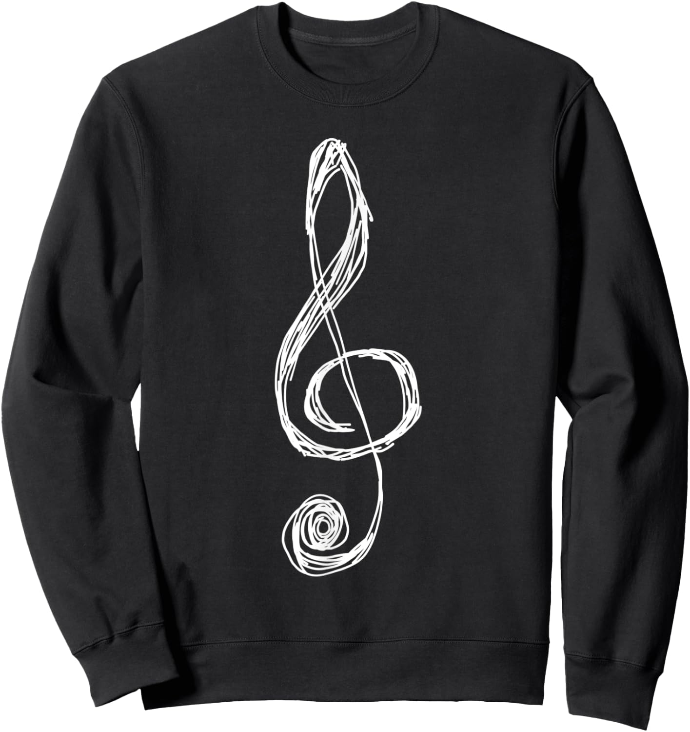Sketchy G Clef Treble Clef Sweatshirt - Sweatshirt | Black