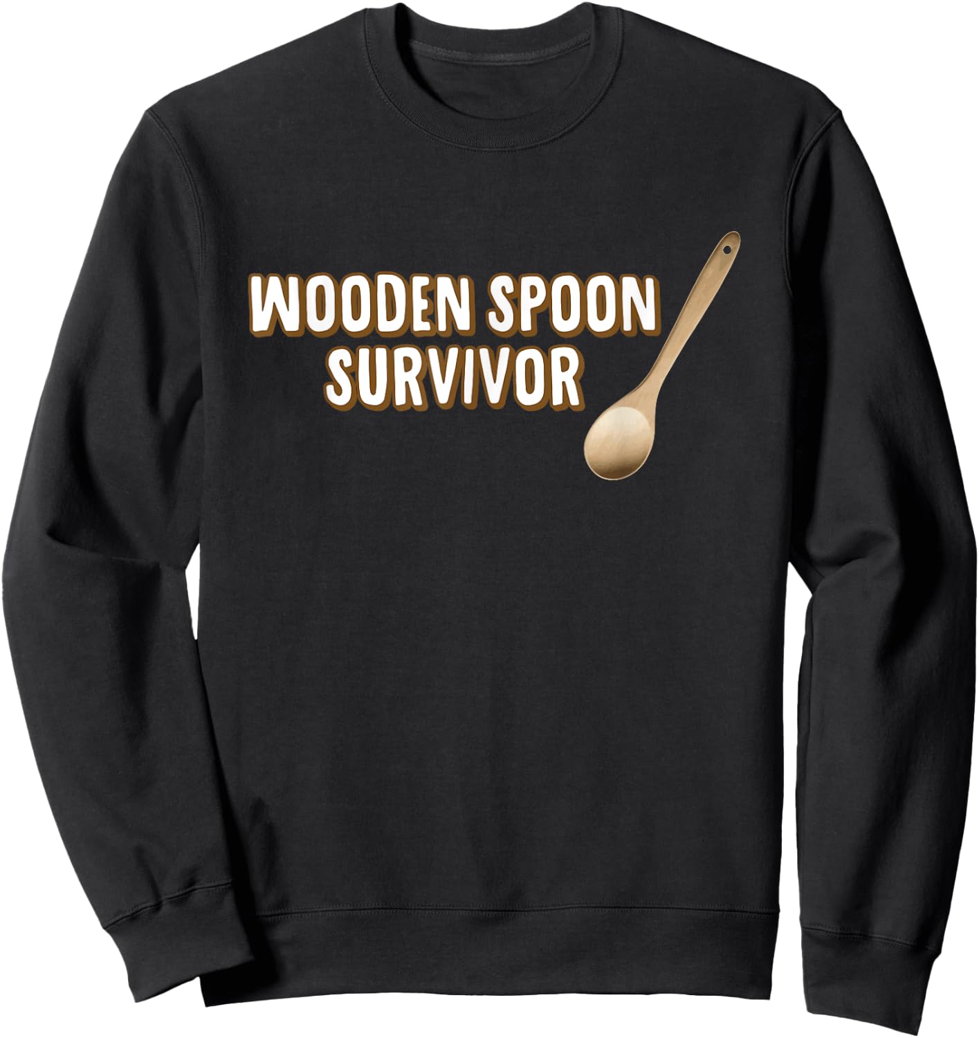 Wooden Spoon Survivor Funny Spanking Sweatshirt - Sweatshirt | Black