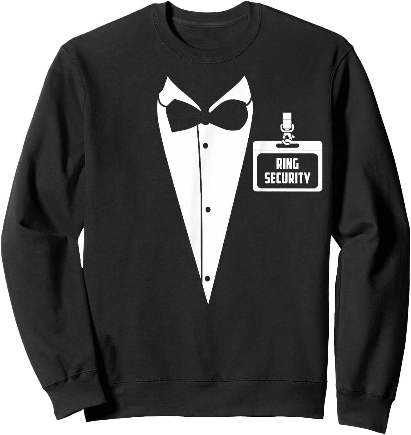 Ring Security Tuxedo I.D Tag! Ring Bearer Wedding Sweatshirt - Sweatshirt | Black